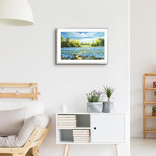 Vista 242 de Golden State Art - Marco de fotos de aluminio satinado clásico de 8 x 10 con alfombrilla de color marfil para fotos de 5 x 7 y cristal real, Dorado