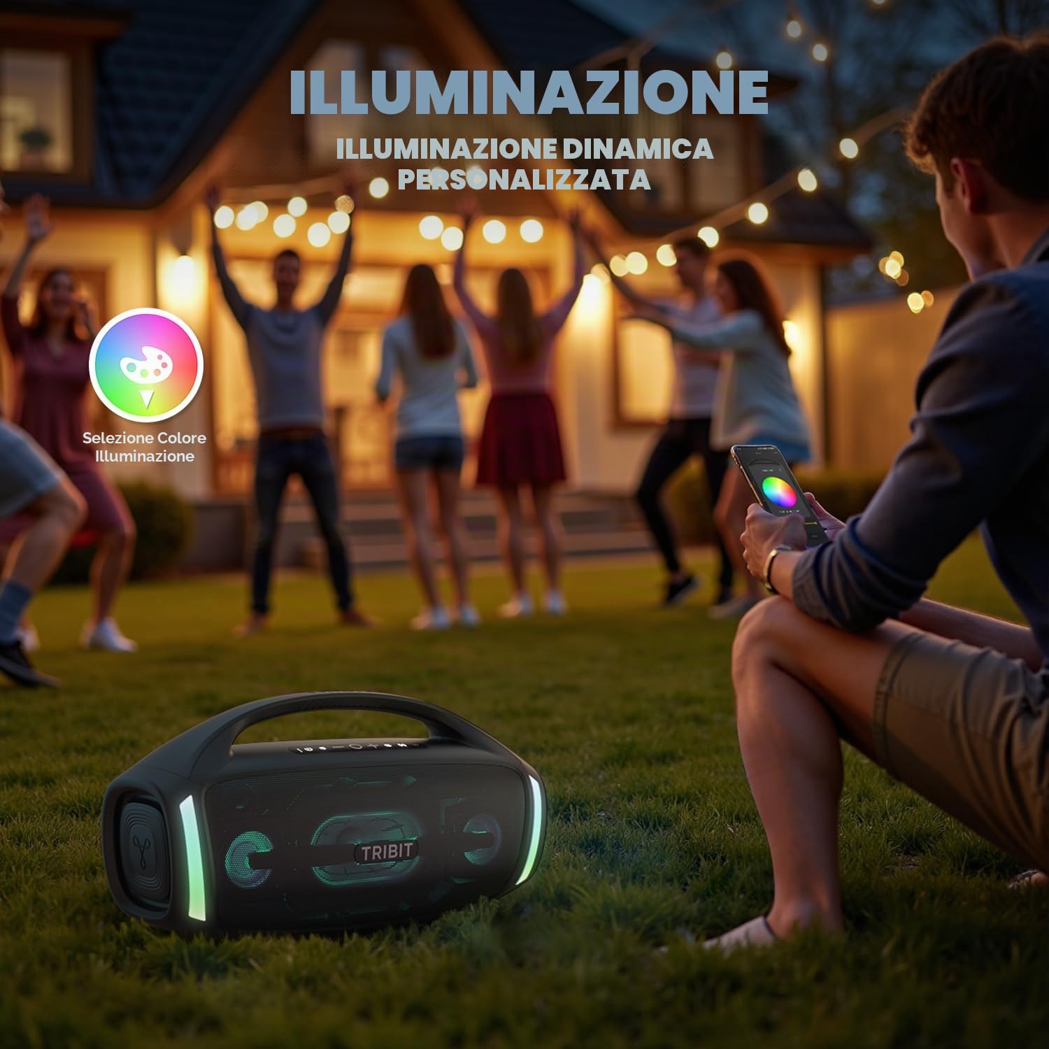 Tribit StormBox Blast 2 Cassa Bluetooth Potente, 200 W, subwoofer | XBass, 30 ore, IP67 impermeabile, Bluetooth 5.4, EQ personalizzato, luci LED, accoppiamento TWS, feste, outdoor, spiaggia