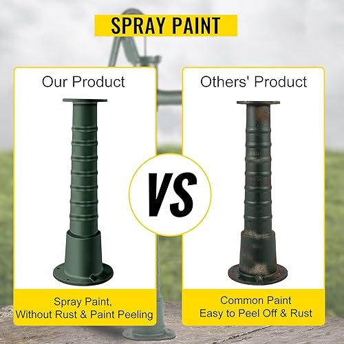 Miniatura 4 de VEVOR Soporte de bomba de agua de mano antiguo, soporte de bomba de hierro fundido con agujeros preestablecidos de 0.5 pulgadas para una fácil