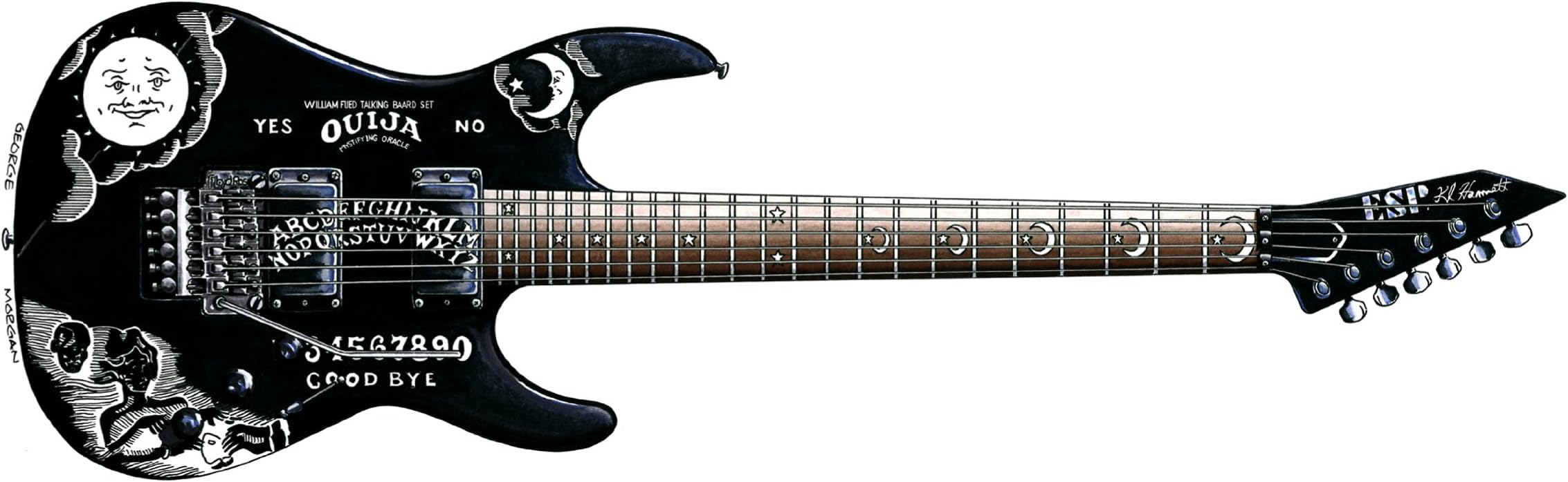 Kirk Hammett's ESP KH-2 Ouija Guitar Greeting Card, DL Size