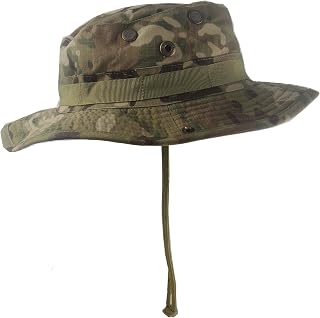 Wide Brim Boonie Hat, Men & Women Top Camo Bucket Hats for Safari Military Beach