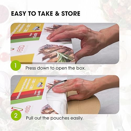 Miniatura 5 de Vesta Precision - Bolsas precortadas con sellador al vacío (100 pintas de 6 x 10 pulgadas y 100 cuartos de galón de 8 x 12 pulgadas), bolsas de