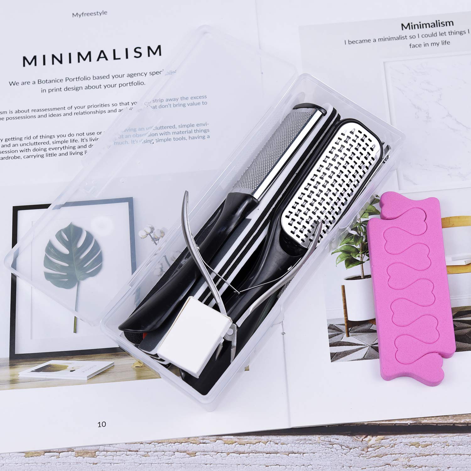 EAONE Professional Pedicure Tools Set, 20 in 1 Foot Files Callus Remover for Feet, Stainless Steel Foot Scrubber Rasp Heel Dead Skin Removal Pedicure Kit for Women and Men Foot Care at Home and Salon