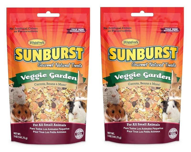 Petisco para pequenos animais Higgins Sunburst Veggie Garden, mix de vegetais, pacote com 2 de 142 g