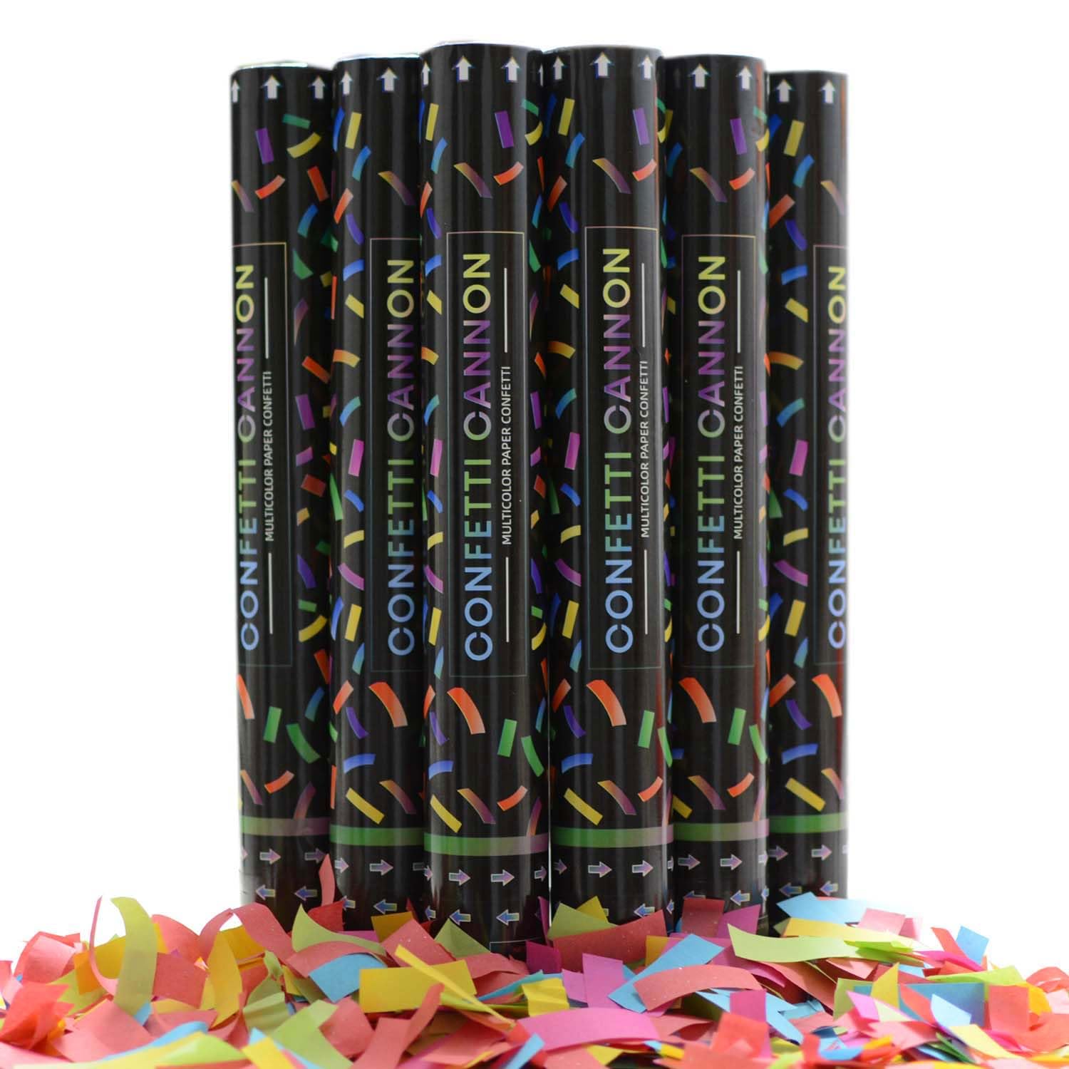 16 Inch [6 Pack] Biodegradable Confetti Cannon Party Poppers Party Supplies, Air Powered | Launches 20-25ft | Celebrations, New Year's Eve,Birthdays,Christmas and Weddings