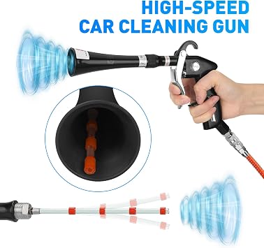 Aluminium Car Cleaning Gun with Tapered Nozzle, 6-9.2Bar with 2 Set Nozzle