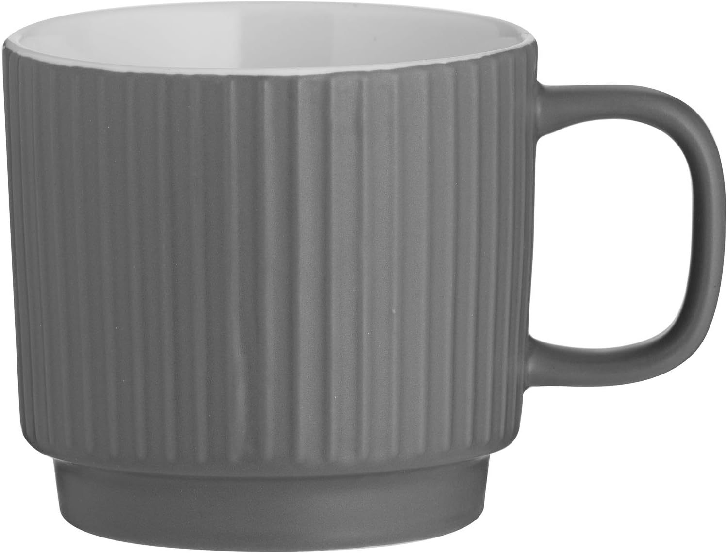 Mason Cash Embossed Line Grey Mug, Porcelain Coffee Cups & Mugs