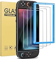 Vista 8 de 3 Pack Tempered Glass for Nintendo switch Screen Protector 6.9 Inch 2017, Bubble free shockproof easy Installation with Alignment Frame