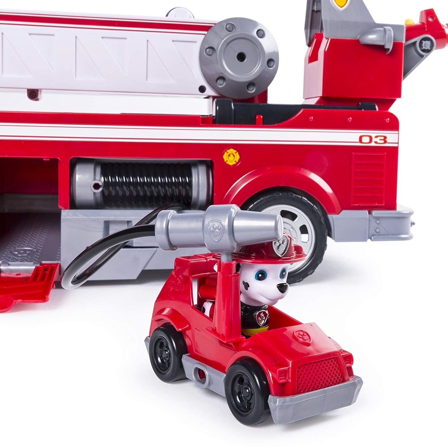 PAW PATROL - Ultimate Rescue Feuerwehrauto, mit auf 65 cm ausfahrbarer Leiter, Wasserkanone, Licht- und Soundeffekten sowie umfangreichem Zubehör, für Kinder ab 3 Jahren