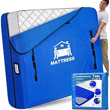 Mattress Bags for Moving, BETU Mattress Protector Waterproof Mattress Cover Twin Size Storage Bags with 8 Heavy-Duty Handles and Zipper for College Bed Extra Thick Large2 Pack, 77"x42"x15" Blue