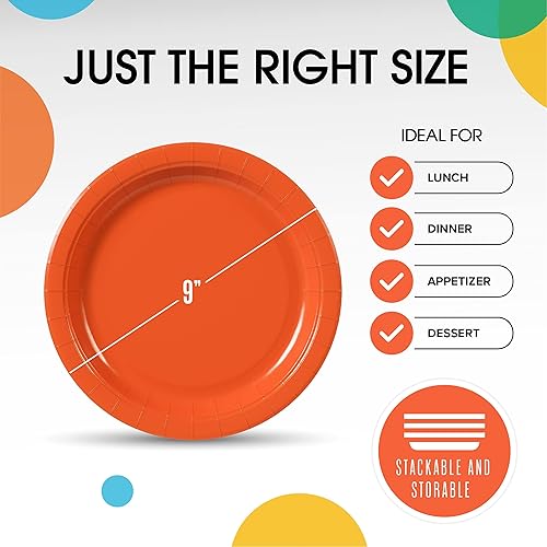 Miniatura 131 de Exquisite Platos de papel azul oscuro desechables de 7 pulgadas, color azul oscuro, platos desechables para fiestas, 100 unidades, platos de papel