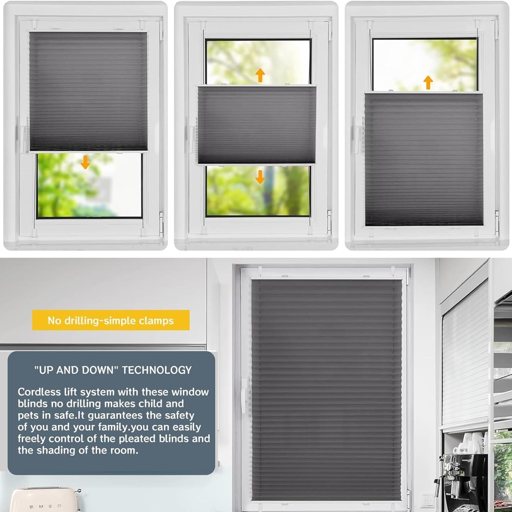 Tenda Plissettata Oscurante Per Finestre - 48x220 Cm | Adesiva Senza Fori | Isolante Termico E Anti-UV - Foto 10