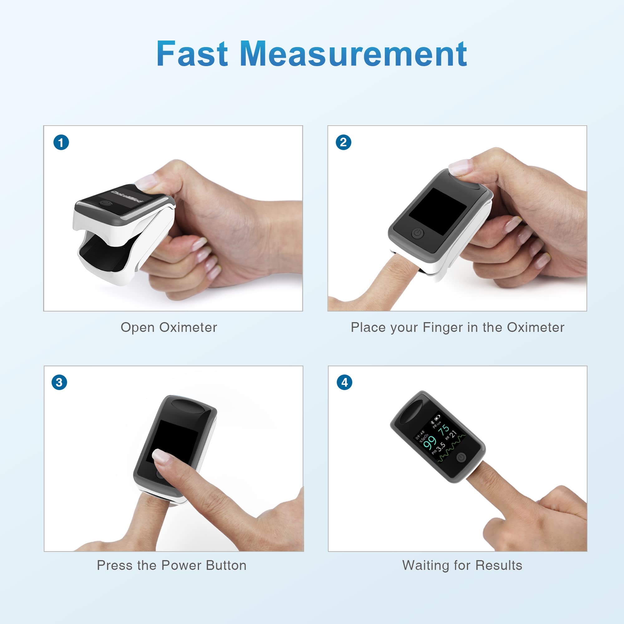 ChoiceMMed Pulse Oximeter - Bluetooth SpO2 Monitor -5