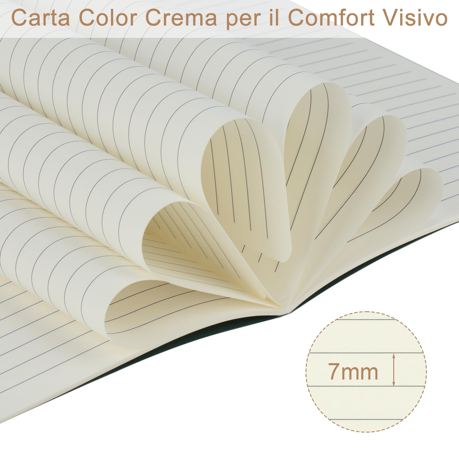 Quaderni A5 a Righe Copertina Kraft Verde Foresta 12 Pezzi 30 Fogli Taccuini