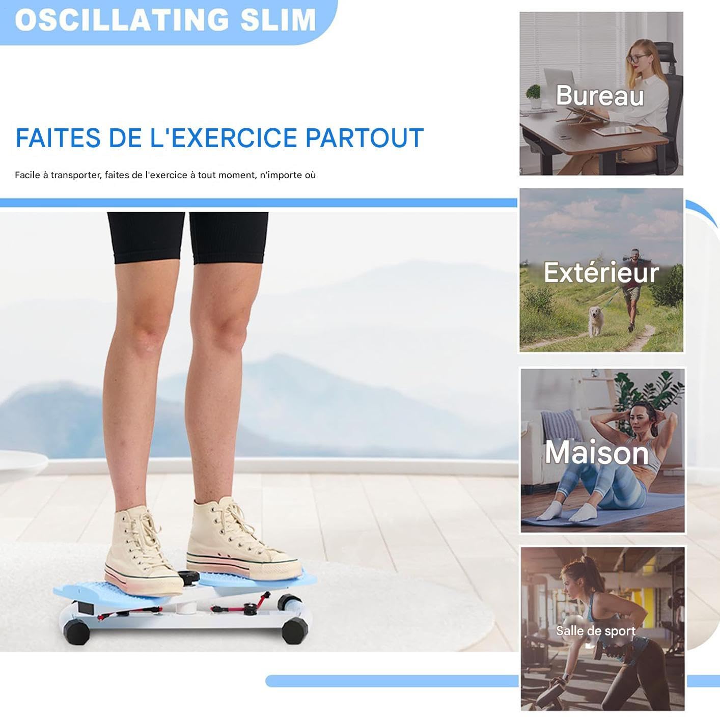 Tavola girevole per fitness, vassoio di rotazione per esercizio con fasce elastiche - attrezzatura sportiva per tutto il corpo, strumento per scultore addominale per palestra, casa, viaggio