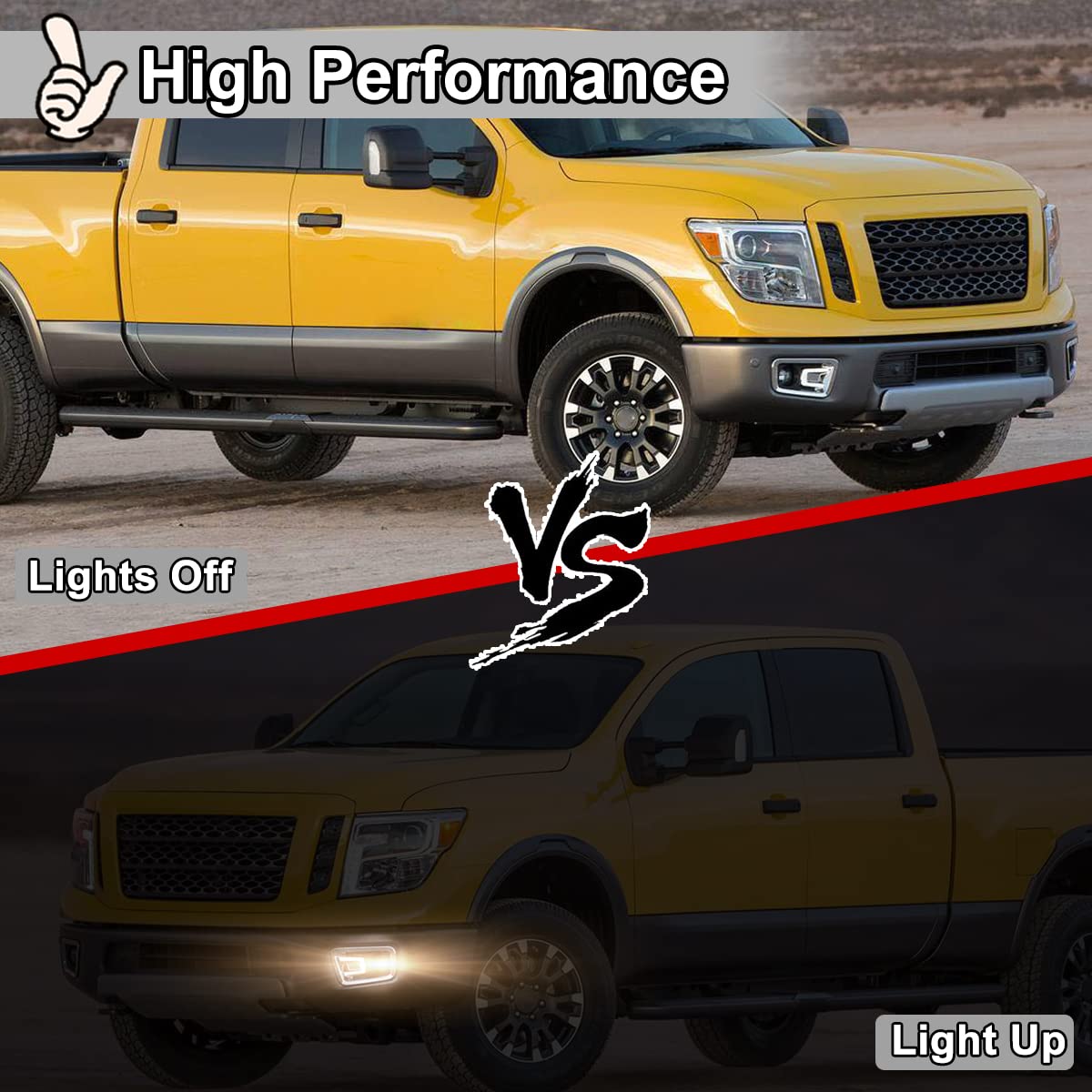 Nixon Offroad Fog Light Set for 2016-2019 Nissan Titan w/Bulbs H11 12V 55W + Bezel Cover + Wiring Kit + Universal Switch, Driving Fog Light Lamp Assembly, Clear Lens Pair of Fog Lights Left + Right