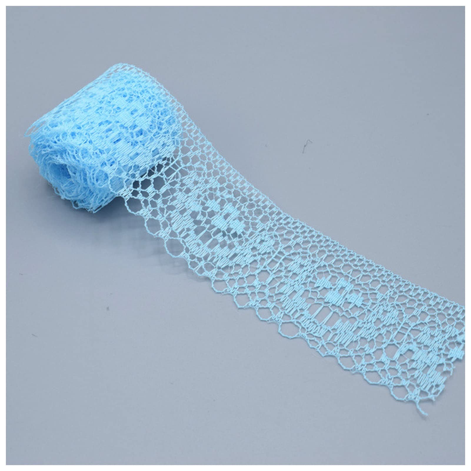 FrEshn Lace Edging 4cm Width White Decorative Lace Trim Fabric Wedding Birthday Christmas Goods Craft DIY Embroidery and Skirt Intimate Accessories Lace Edging Trim (Color : Blue, Size : 2 yards)
