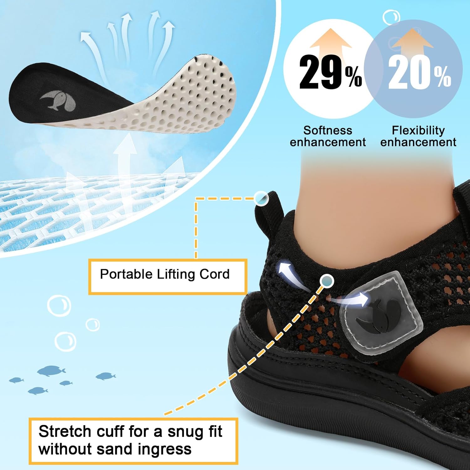 FEETCITY Toddler Sandals Boys Girls Kids Water Sandals Toddler Walking Sneakers Barefoot Summer Beach Pool Shoes - Image 6