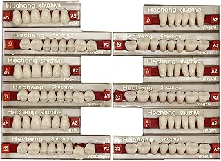 84 Pcs False Teeth Dental Complete Acrylic Resin Denture Teeth, 3 Sets Whole Teeth Synthetic Polymer Denture Tooth, 23 Shade A2 Upper + Lower Dental Materials for Replacement, DIY or Halloween