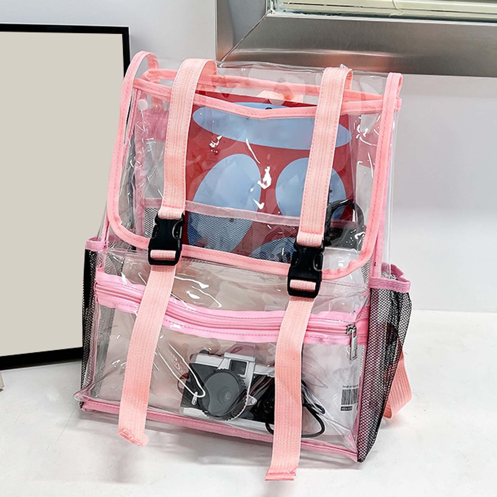 Zaino Scuola Elementare Bambina, Zaino Scuola Resistente, Zaino in PVC Trasparente per Studenti delle scuole Medie e Superiori, Grande capacità, Adatto per Nuoto e Fitness