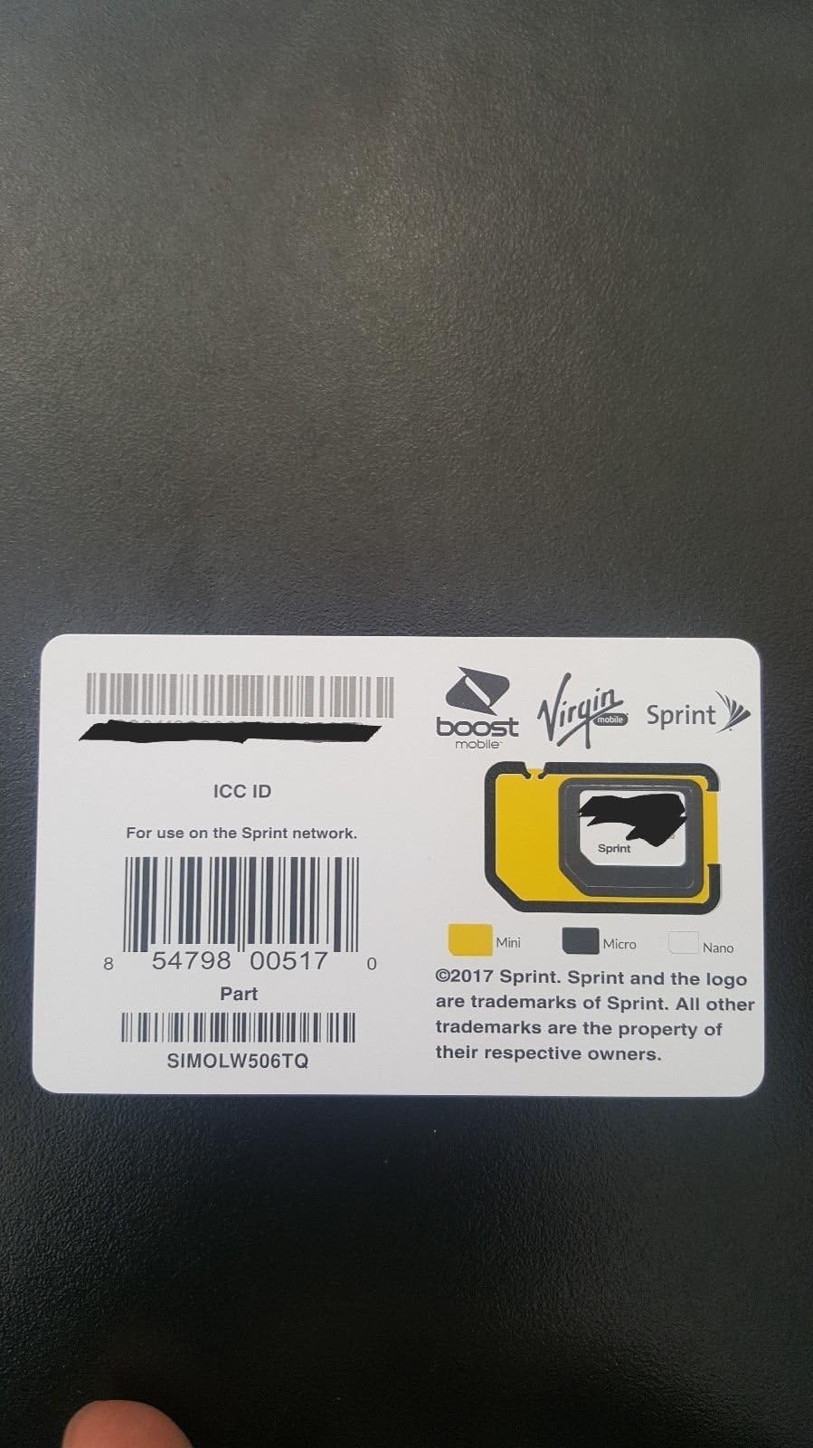UICC ICC Nano SIM Card SIMOLW506TQ