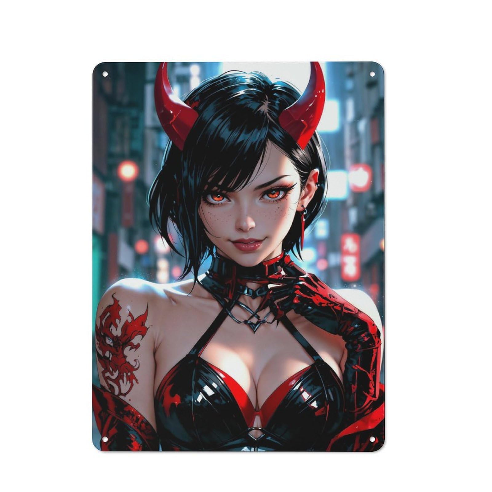 Junmoney Girls Style-12 Vintage Tin Sign 40X30cm With Asian Anime Halloween For Guest Room Or Hallway, For Collectors Decorating Guest Rooms And Hallways