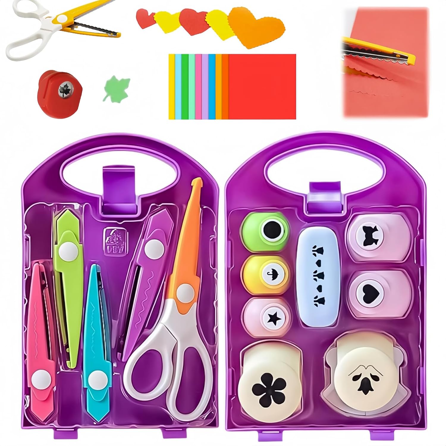 DIY Puncher Craft Set, 2026 New Creative Craft Hole Punch Shapes Set, Hole Punch Shape Cutters for Crafts, Shape Cutters for Crafts, Leaf, Butterfly, Star Heart Flower Punch DIY for Adult(A+B)