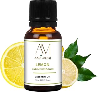 Lemon Essential Oil | 100% Pure & Natural, Undiluted Lemon Oil for Aromatherapy, Skin & Hair Care | Citrus Essential Oil for Diffuser, Massage, Bath, Soap & Candle Making, DIY Beauty | 15ml