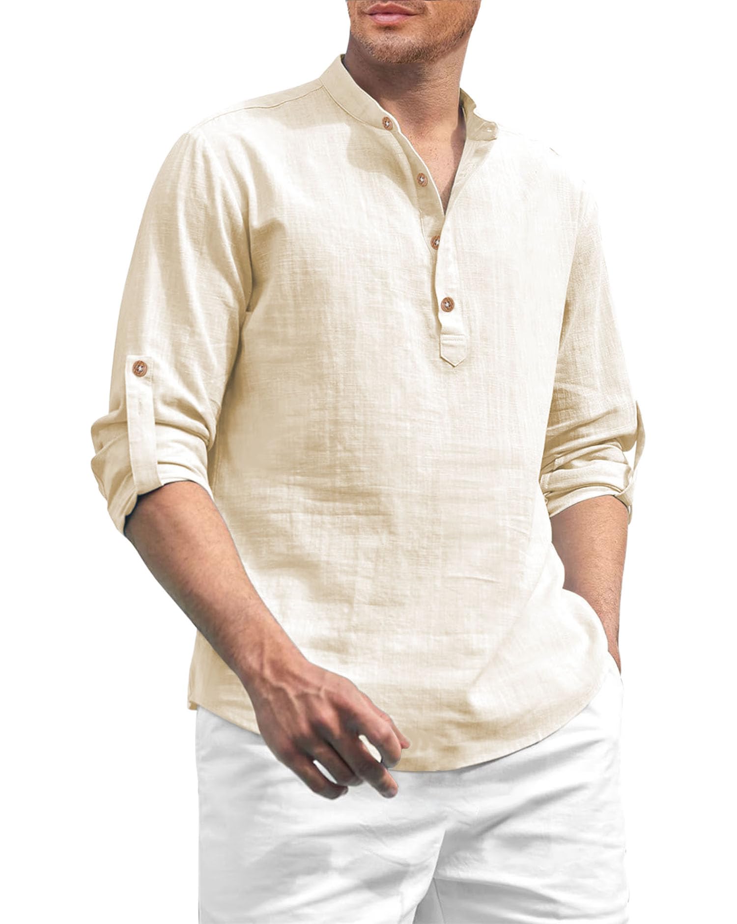 edinwolf Men Pure Cotton Slim Fit Full Sleeve Short Kurta | Super Soft Stylish Kurta for Any Occasions (KRTBTN19)-picture-25