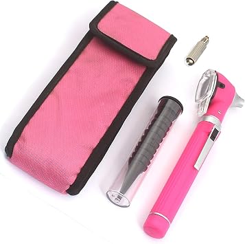 OdontoMed2011 Mini Otoscope Fiber Optic Examination + Free Bulb Pink