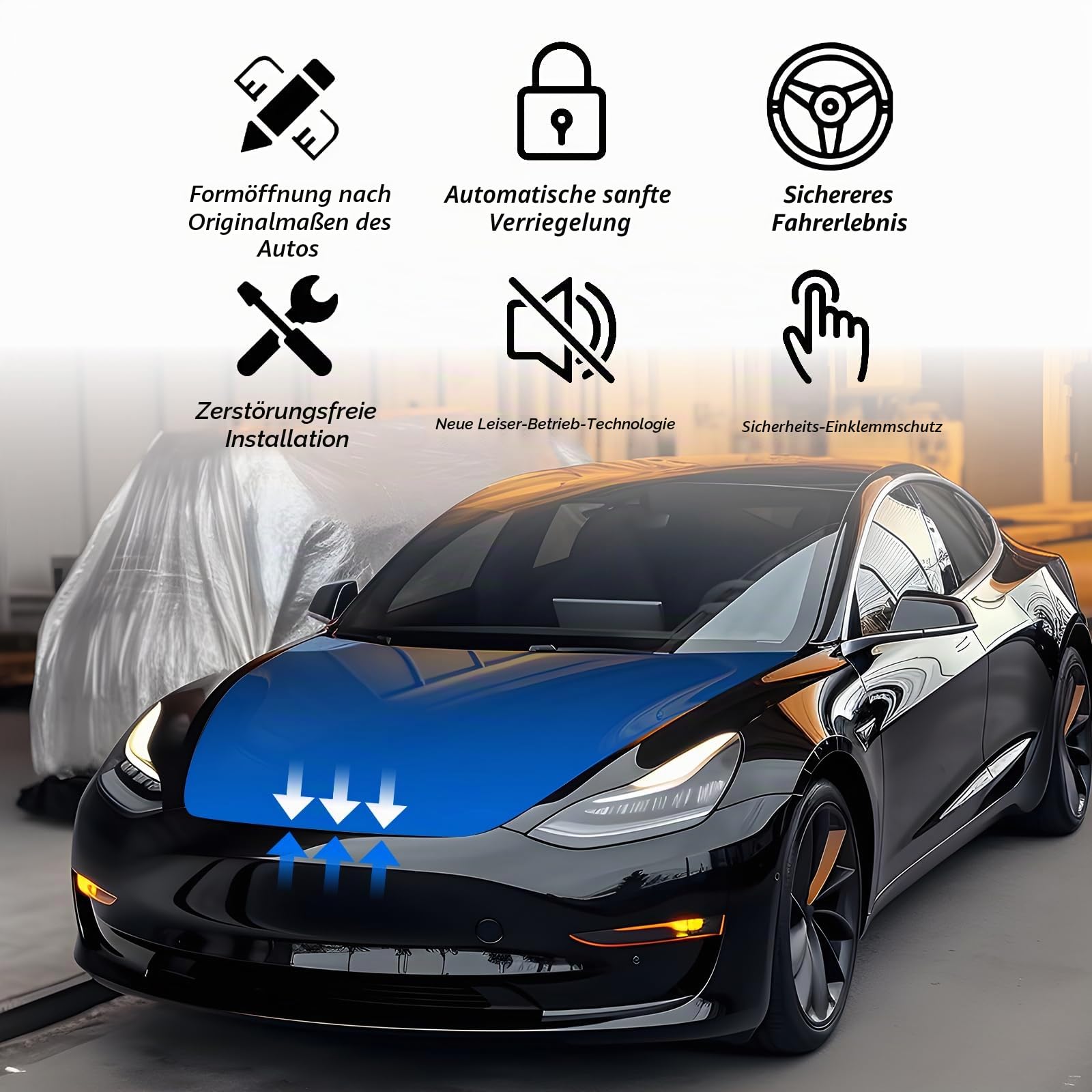 Tesla Model 3 Frunk Soft Close Highland Power Front Trunk Elektrische Saug-Autoverriegelung Kompatibel 2024 2023 2022 2021