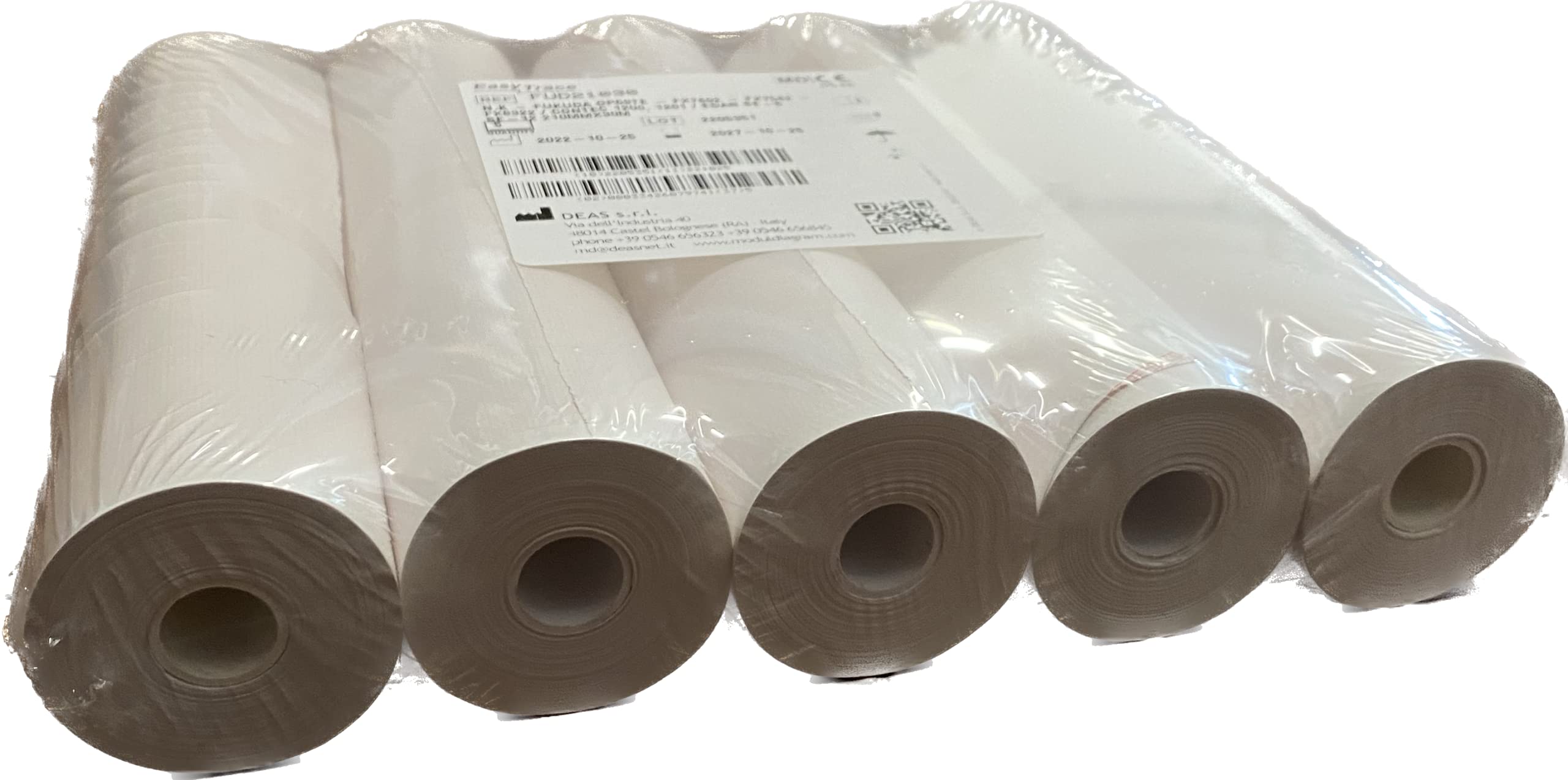 10 ROTOLI CARTA TERMICA PER ECG FUKUDA OP69TE, FX7402, FX7542, FX8322 - CONTEC 1200,1201 - EDAN SE-6 SE-12 [FUD21030] Formato rotoli: 210MM X 30Metri
