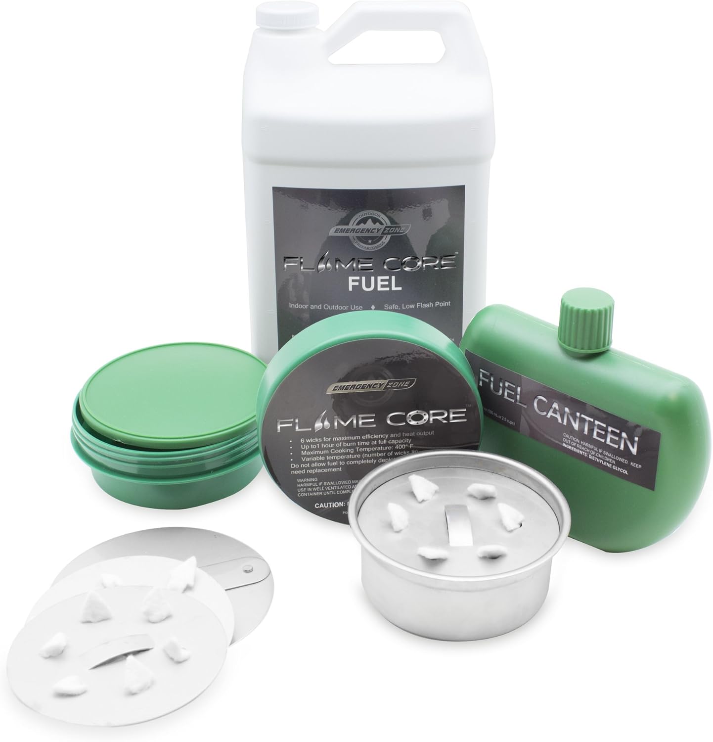 FlameCore Refillable and Reusable Outdoor Cooking System (Fuel cell with Fuel AND Gallon Fuel Refill)