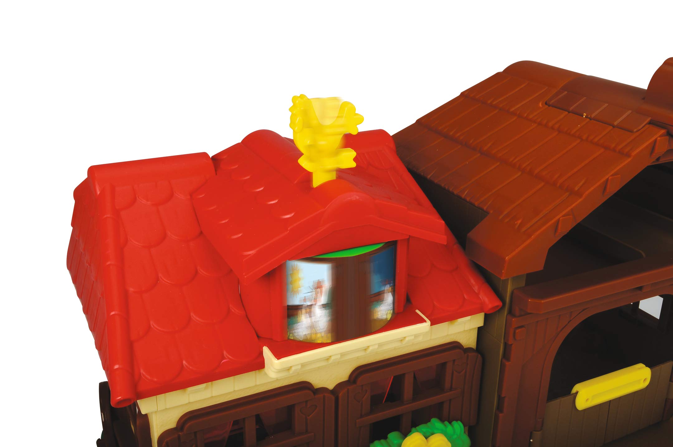 Dickie Toys 203818000 Happy Farm House, przygoda w gospodarstwie rolnym, zestaw dla dzieci od 1 roku życia, traktor, ze zwierzętami, światło i dźwięk
