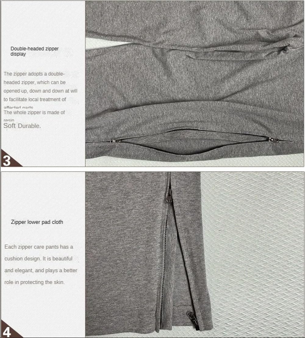 Men's Cotton Post-Operative Recovery Trousers, Comfortable for Elderly and Hospital Patients Elderly Care,Black Velcro,L