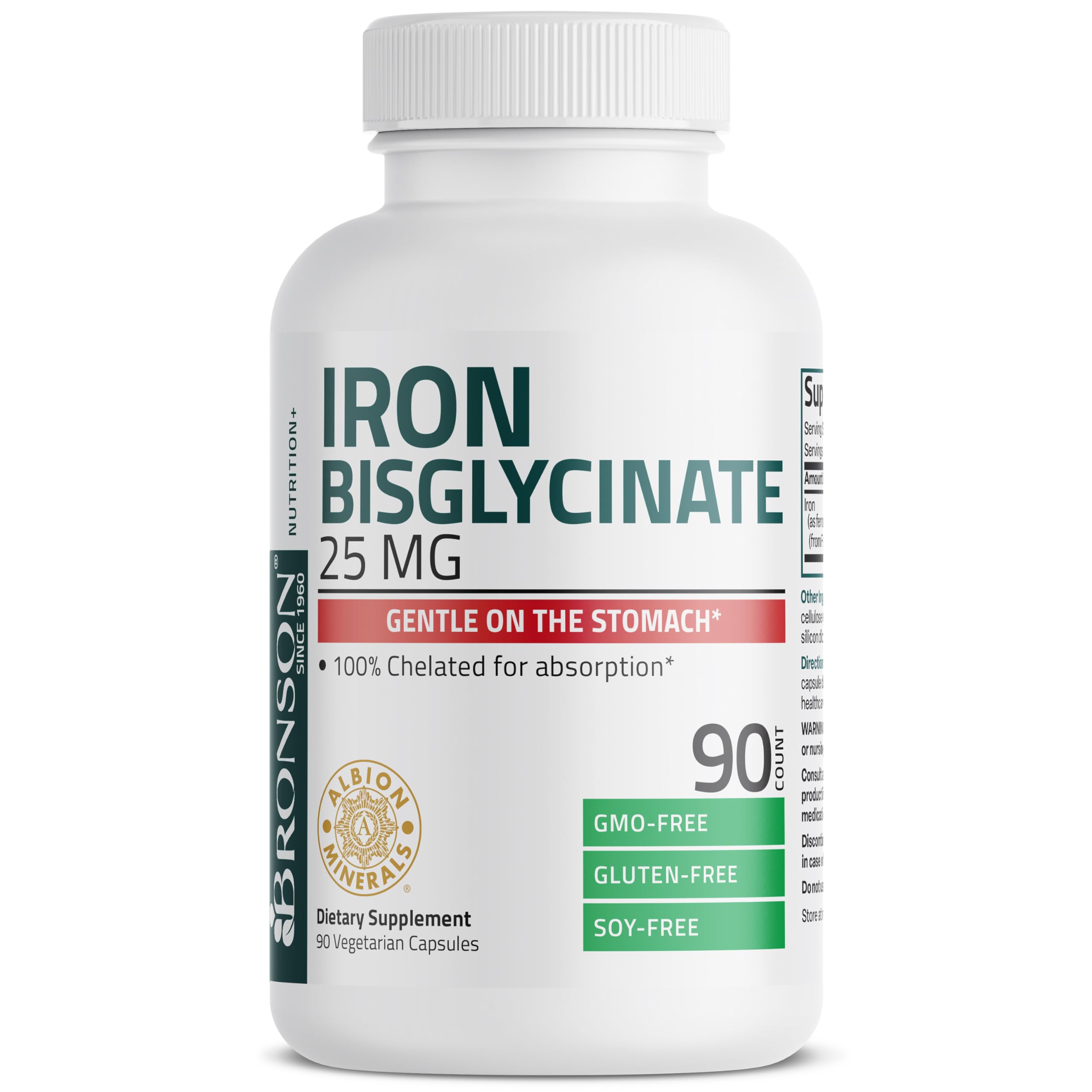 Bronson Iron Bisglycinate 25 mg, 90 Vegetarian Capsules — Amazon image 5