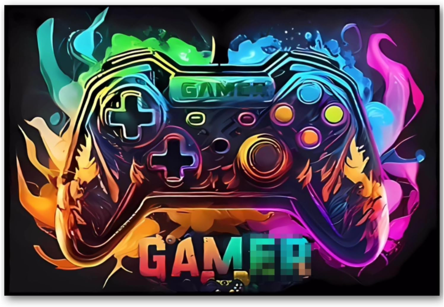 Gaming Area Rug,Gaming Rug for Boys Bedroom,120x160cm 3D Non-Slip Colorful Area Rug Game Controller Carpet Floor Mat for Bedroom Living Playroom Decor (47.3"x63")