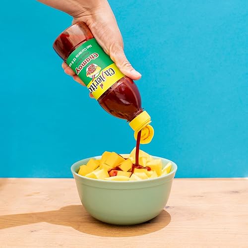 Miniatura 4 de Paquete de 3 Salsas EL CHILERITO Sabor Chamoy 12.0 fl oz/12 onzas líquidas – Alimentos mexicanos – Excelente para adornar frutas y aperitivos –