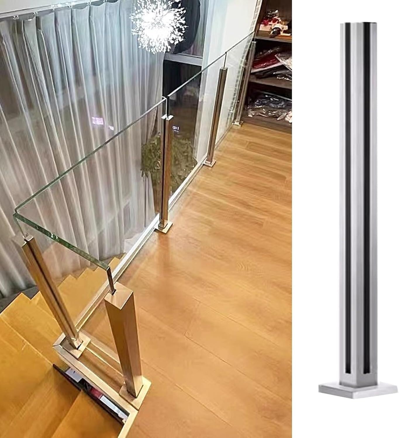 Soporte para paneles de vidrio que elimina el riesgo de caídas en balcones