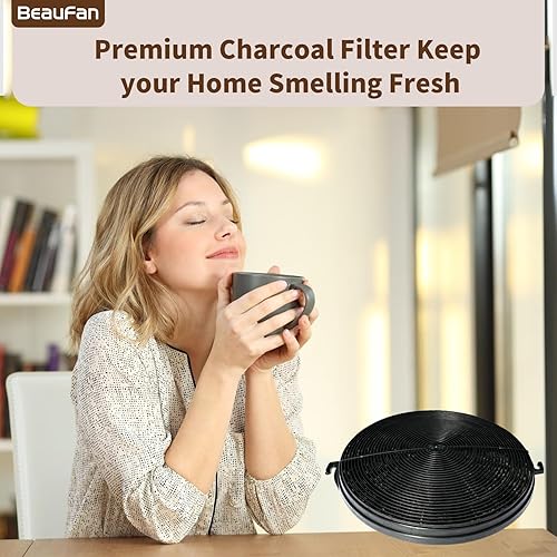 Miniatura 7 de Juego de 4 filtros de carbón CF1 de repuesto para modelos de campana extractora Zline KBCRN-36, KBCRN-42, KBCRN-48, KECRN-36, KN4-48, KE2i-36, KL2-30