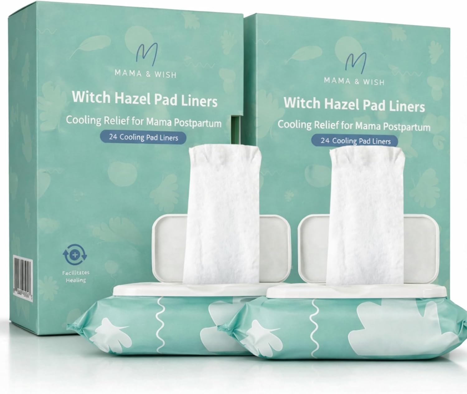 Mama & Wish Witch Hazel Pad Liners for Postpartum Care (2-Pack)