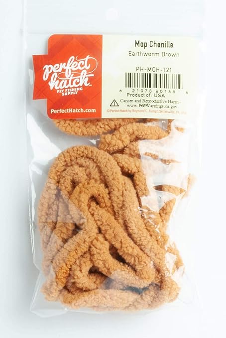 Perfect Hatch Mop Chenille Earthworm Brown PH-MCH-121, Multicolor, One Size