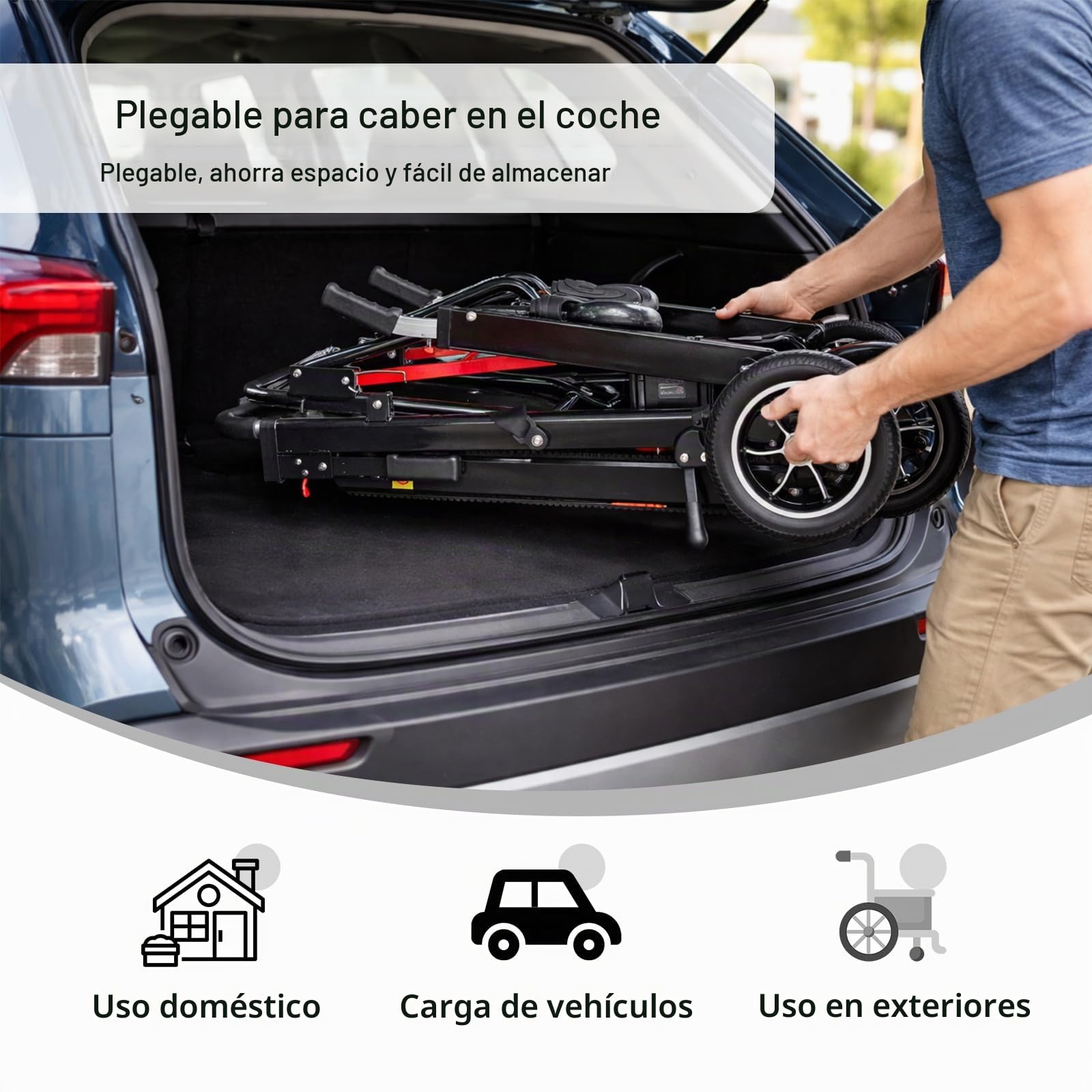 Saliscale Eléctrico Plegable 33kg, Batería 24V 13Ah, Carga 165kg, Para Interior Y Exterior, Para Ancianos Y Discapacitados