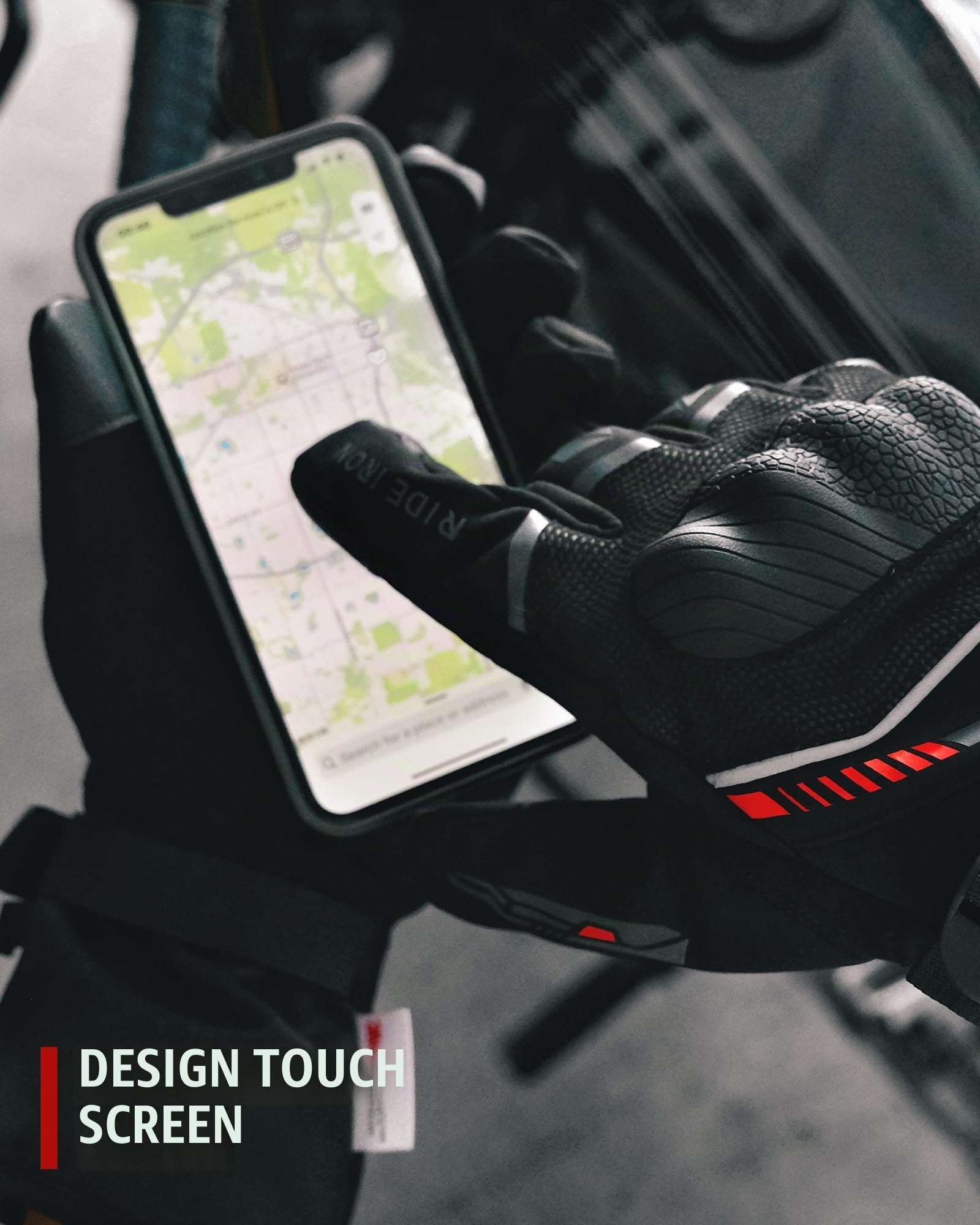 RIDEIRON Guanti moto invernali uomo donna,Antivento,leggeri e caldi con touchscreen per motociclismo,escursionismo e altri sport all'aperto