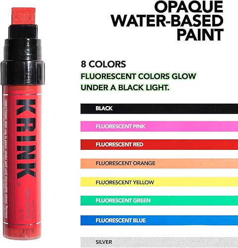 Miniatura 3 de Krink K-55 - Rotulador de pintura roja, vibrantes y opacos, bolígrafos de pintura acrílica para superficies lisas, marcadores de pintura acrílica