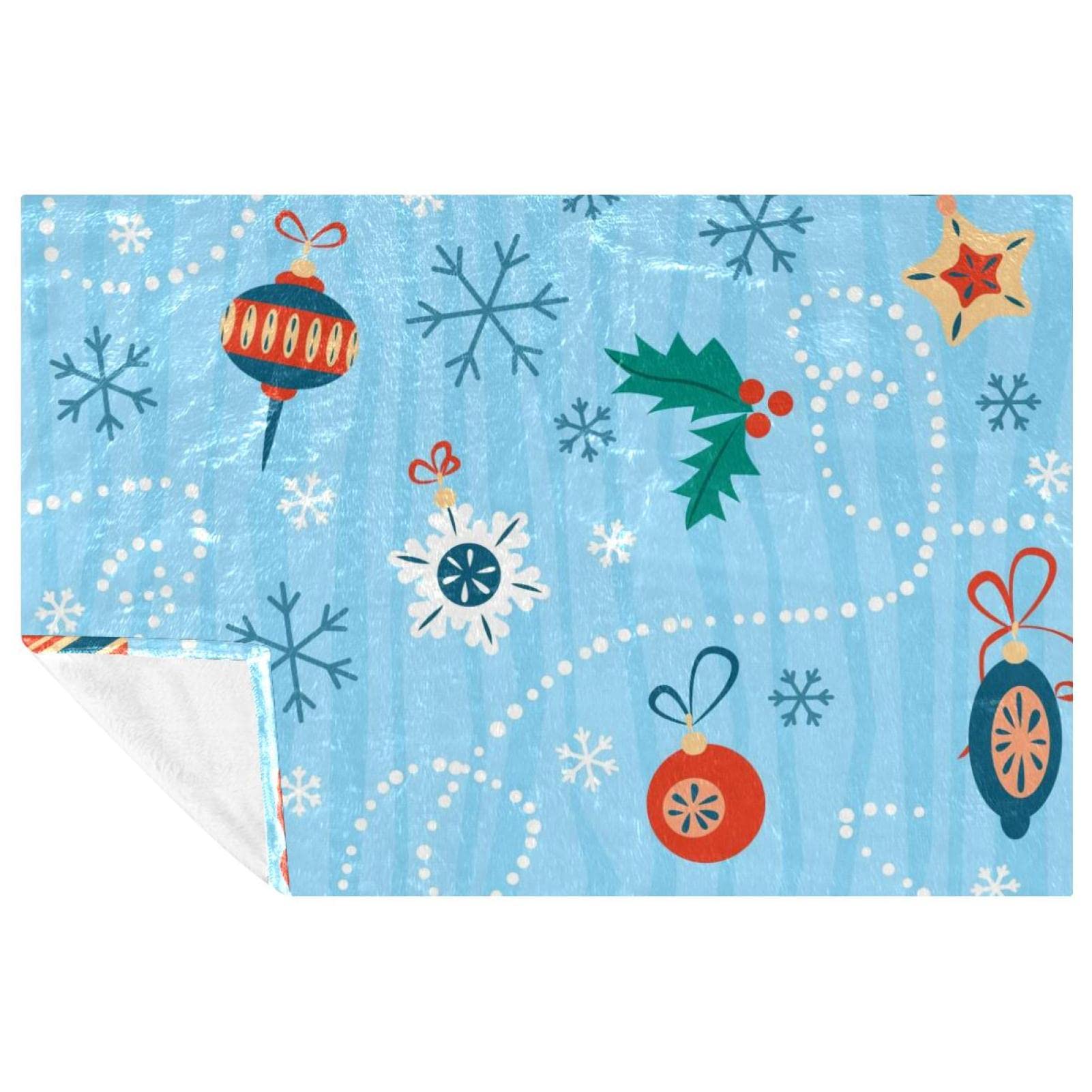Couverture chaude lit canapé et plaid de plage 150x100 motif flocon pour camping et extérieur