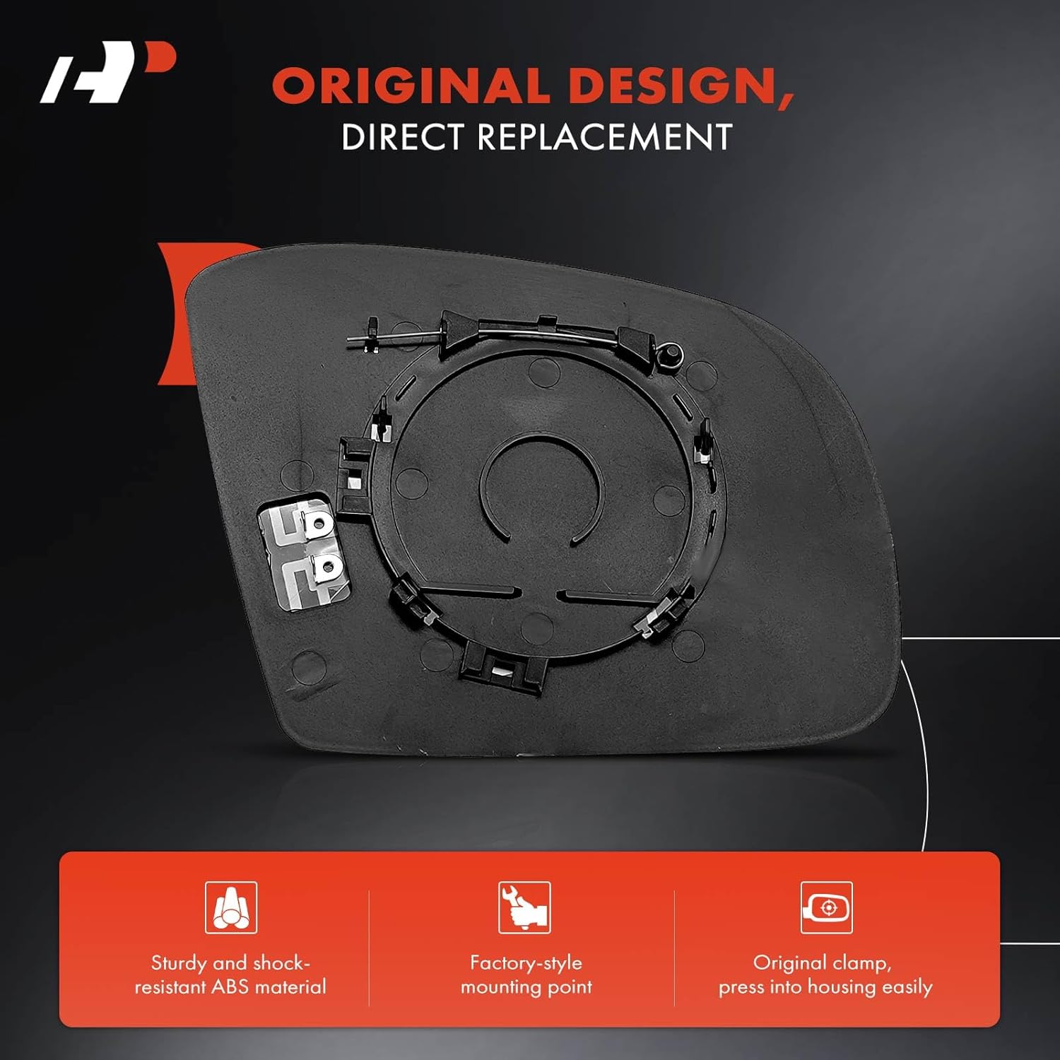 A-Premium 2-PC Driver & Passenger Side Heated Mirror Glass with Backing Plate Compatible with Mercedes-Benz ML320, ML350, ML450, ML500, ML550, ML63 R63 AMG, GL320, GL450, GL550, R320, R350, R500, R550