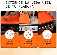 Vista 6 de Alfombrilla de silicona prémium de 36 pulgadas para parrilla Blackstone de 36 pulgadas, cubierta de silicona de grado alimenticio resistente