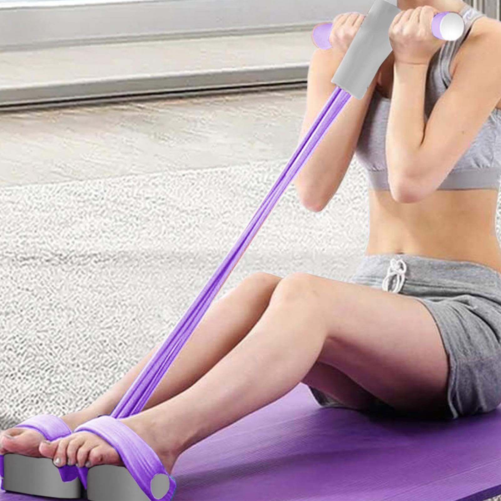 Bande De Résistance à Pédales 6 Tubes Avec Poignées – Entraînement Complet à La Maison, Yoga, Abdos, Jambes Et Bras