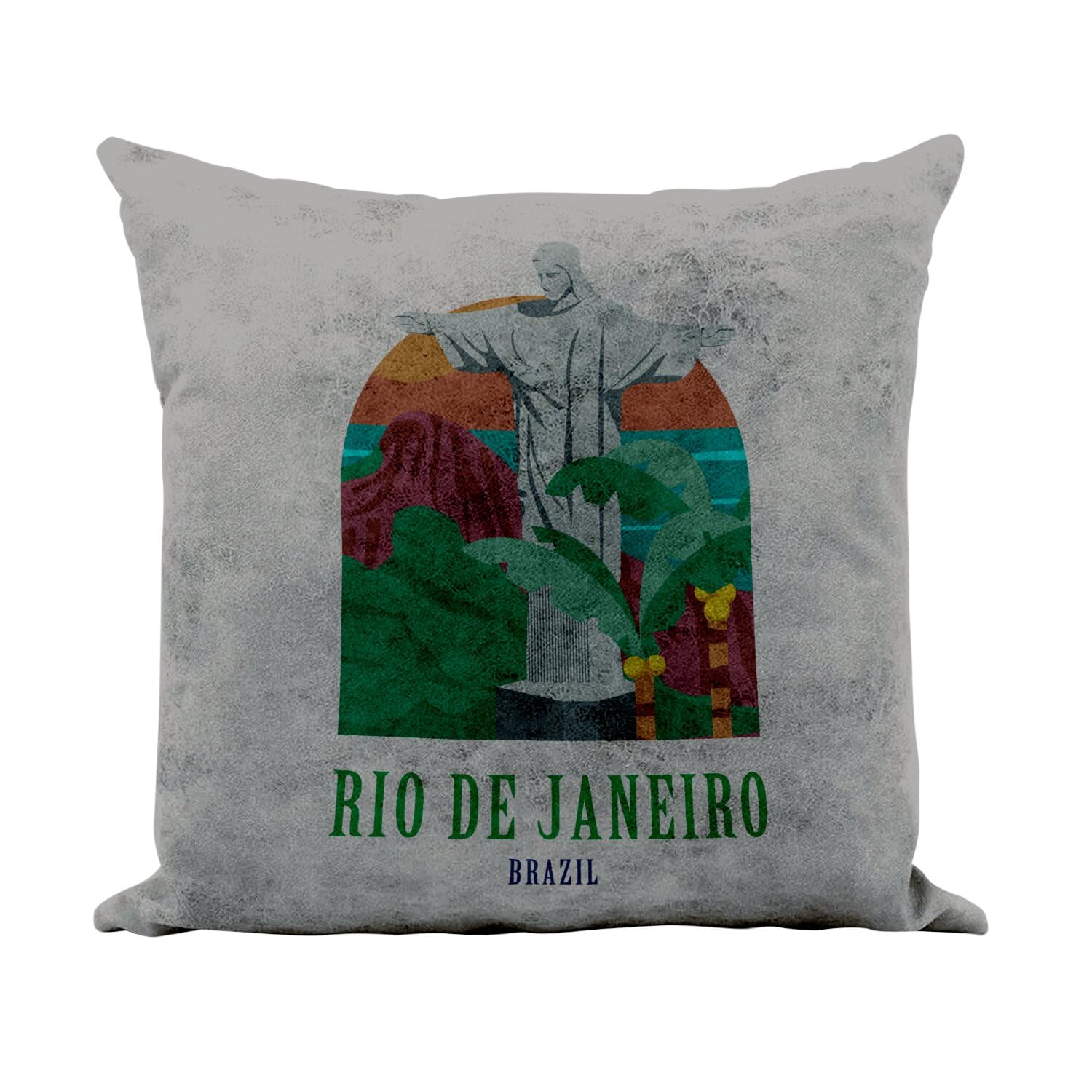 Coussin 40 x 40 cm housse incluse motif Christ Rio de Janeiro